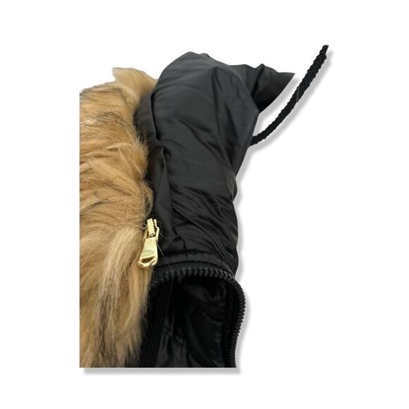 Guess Women's Black Solid Fur Long Sleeve Full Zip Puffer Jacket Size XL - Picture 5 of 10